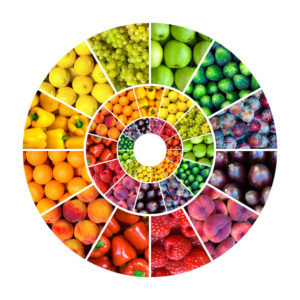 color wheel concept fruits - vegetables