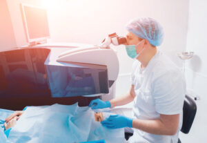 Surgeon in the Operating Room During Ophthalmic Surgery
